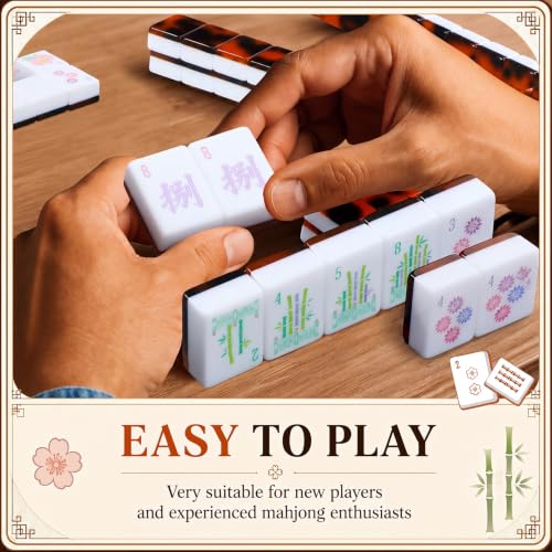 Juego de fichas Mahjong Americano 160 piezas miniatura 6