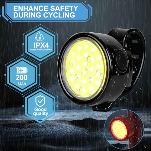 AXFEE Luces Bicicleta Delantera y Trasera, Luce Bici Impermeables IPX6, Luces Bicicleta USB Recargable, 24 Luce LED, para Ciclismo de Carretera/Montaña y Conducción Nocturna. - imagen 4