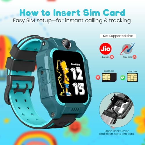 Image of GameSir Q18 Kids Smart Watch, 2G /3G Connectivity, Voice Calling, GPS Tracker, Two-Way Calling, SOS Function, Camera & Water Rasistence, Smartwatch for Kids - Boys & Girls - (Green)