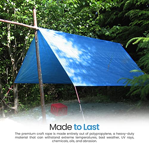 Blue Polypropylene Rope 30m Long 6mm Rope Maximum Breaking Load 530kg - Hard-Wearing 3-Strand Split Film Polypropylene Cord - Strong Rope for Tarpaulin Strapping Items Cargo Boating Washing Line - Image 7