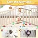 Baby Wooden Playpen for Toddler and Babies - 43 x 43 x 25 in Easy to Assemble Baby Playpen with 2 Handles & 30 Ocean Ball - Babies Safety Activity Centre Play Yard with Door for Indoor & Outdoor