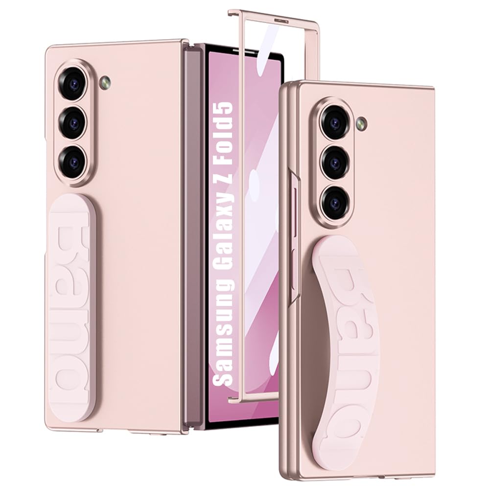 Coque pour Galaxy Z Fold 5 protection écran intégrée étui rose