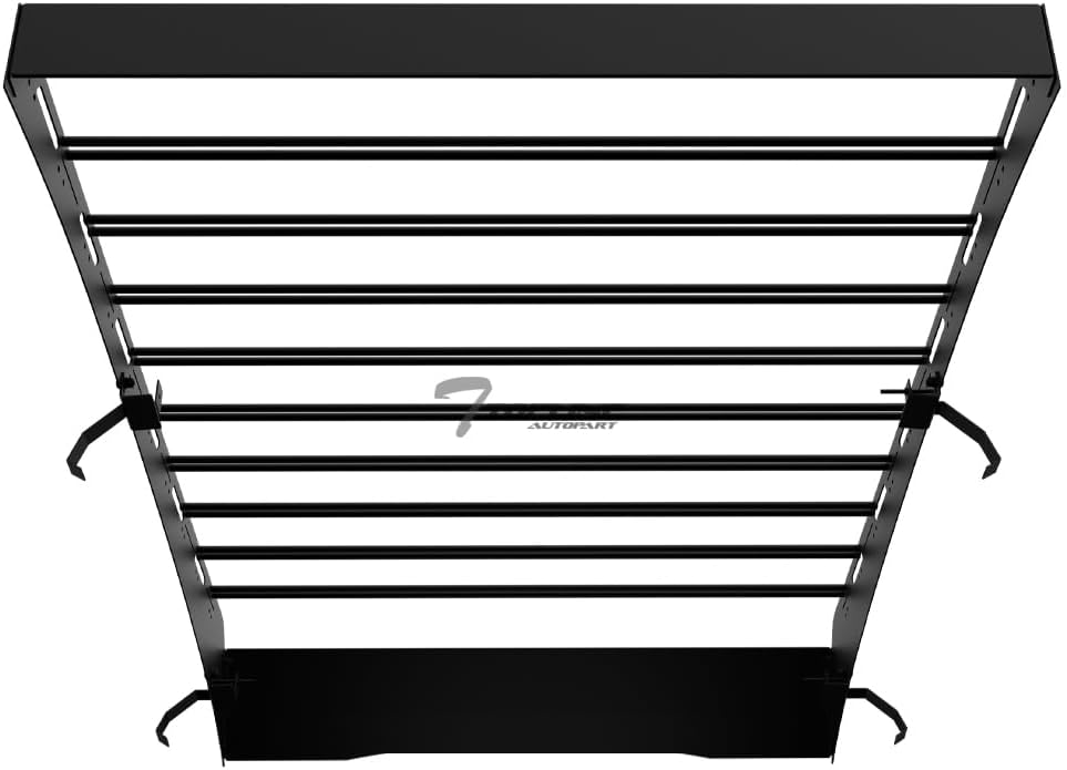 7422449381336 Compatible with 2015-2022 Chevy Colorado/GMC Canyon Crew Cab Black Modular Window Frames Roof Rack Cargo Basket Luggage Carrier with Wind Fairing