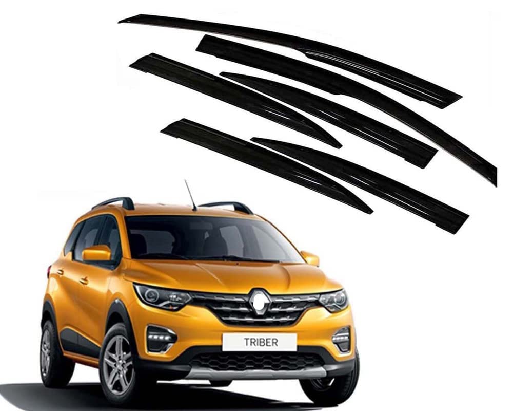 ROYALTECH Premium Non-Breakable Car Window Door Visor/Rain Guard/Wind Deflector Compatible for (Renault Triber) Set of 4