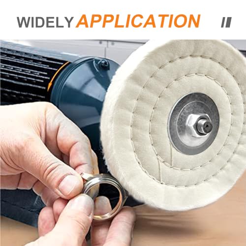 Image of SCOTTCHEN Buffing Polishing Wheel 8 inch x 5 /8 inch Arbor x 70Ply White Fine Cotton for Bench Grinder - 1 PCS
