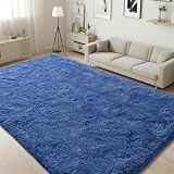 Picture of ISEAU Fluffy Rug Carpets Soft Shaggy Area Rugs Indoor Floor Mats for Kids Room Fuzzy Carpet Comfy Cute Nursery Mat Bedside Rug for Boys Girls Bedroom Living Room Home Decor Mat, 3ft x 5ft, Light Navy