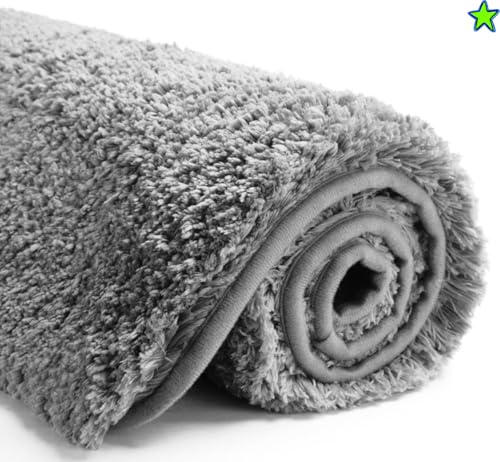 Image of HOWNICE Door Mat for Home,Bedroom,Bathroom,Kitchen,Living Room,Entrance,Room Mats,Foot Mats,Floor mat,Main Door,Non Slip Mats,Door Mate,Floor Mat,Soft Matt Fluffy (Bedroom Mat Grey Matt, Medium)