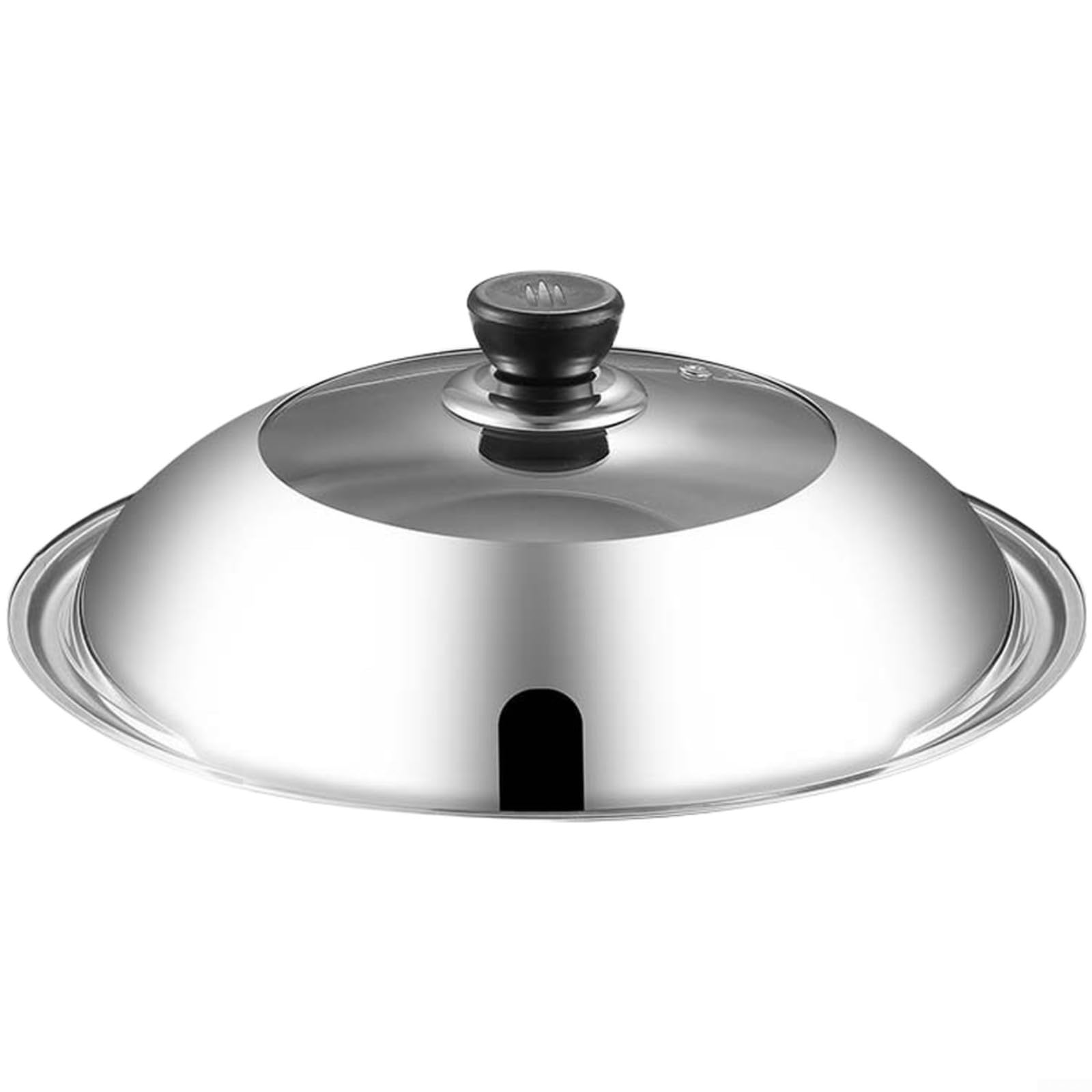 Couvercle universel 38 cm en inox bouton anti-chaleur pour poêle et wok