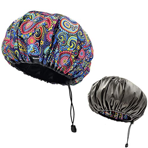 Reversible Women Satin Sleep Bonnet Adjustable Extra Large Waterproof Shower Cap Xl Light Weight Sleep cap