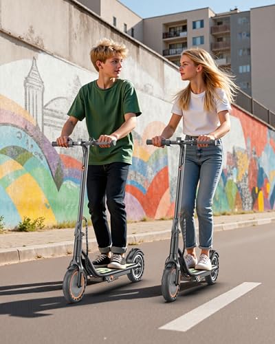 Image of Sigravy Electric Scooter for Adults, Foldable Commuter E Scooter, 500W /350W Motor, 19 MPH, Up to 21 Miles Range, 8.5 inch /10 inch Tires, Dual Suspension, App Control, Dual Braking System