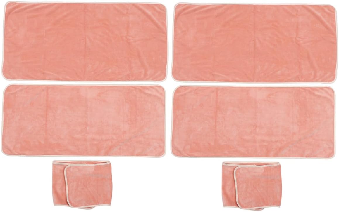 Microfiber Spa Hair Towels 2 Sets with Head Wrap Chest and Pillow Towels for Beauty Salon Use, Quick Dry, Soft, Vibrant Orange, Suitable for Hair Drying