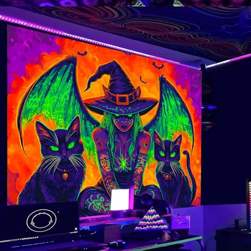Image of Nuxovilar Gothic Witch Wall Tapestry Polyester 90.55 inchx70.86 inch In