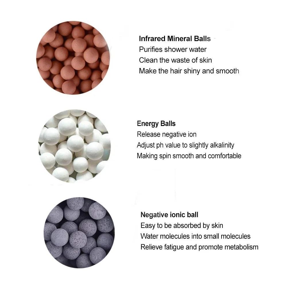 Repuesto de filtro de cabezal de ducha, cuentas minerales y piedras purificadoras para filtración de agua, ideal para duchas limpias y refrescantes, mejora tu experiencia de ducha hoy