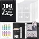 WAPAG 100 Envelope Money Saving Challenge Binder, Reusable A5 Money Budget Binder with Cash Envelopes, Funny Way Challenges Book to Save $5,050 (Black)