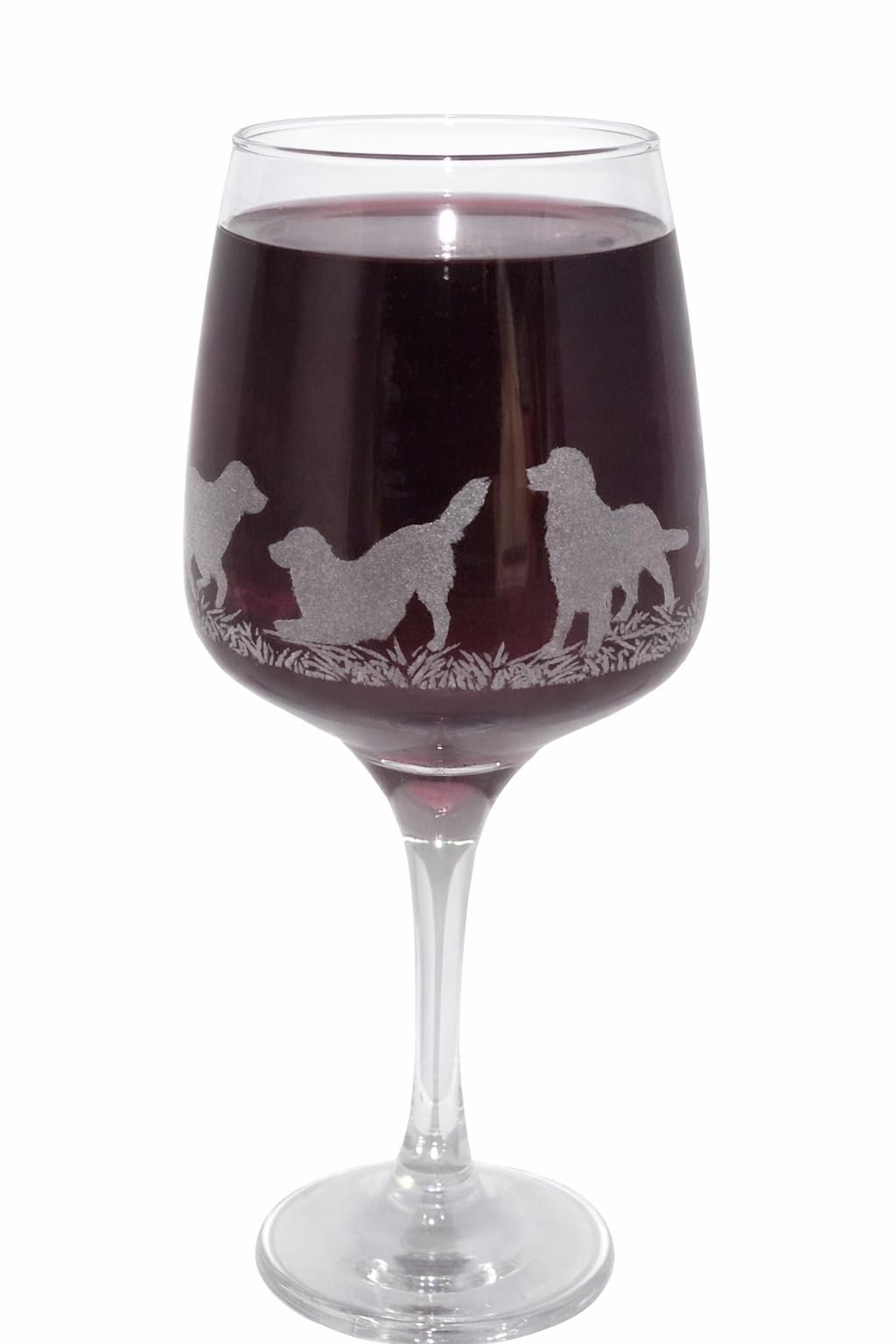 Golden Retriever Engraved Stemmed Wine Glass