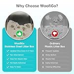WoofiGo Enclosed Stainless Steel Cat Litter Box with Lid, XL Extra Large Litter Box for Big Cats, Metal Litter Pan High Sided, Never Absorbs Odors, Anti-Urine Leakage, Easy Cleaning, Include Scoop - Image 2