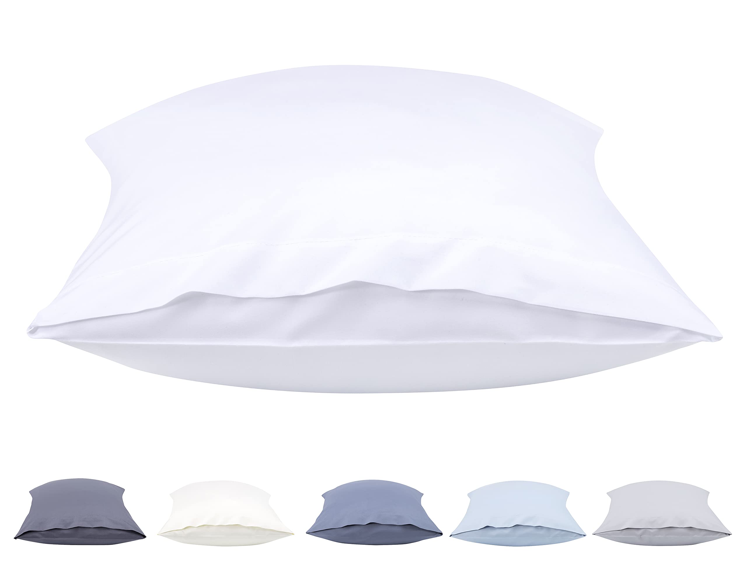 Todocama 2 Pack Microfiber Extra Soft Hypoallergenic Pillow Covers Set of 2 45x45cm White, Juego de 2 - 45x45 cm - Image 2
