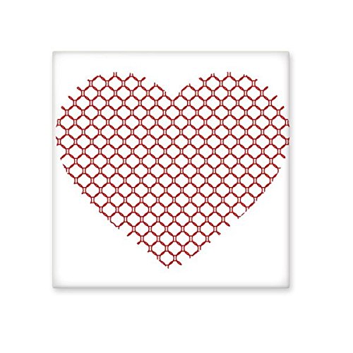 Carreau céramique rouge motif cœurs illustration Saint-Valentin faïence