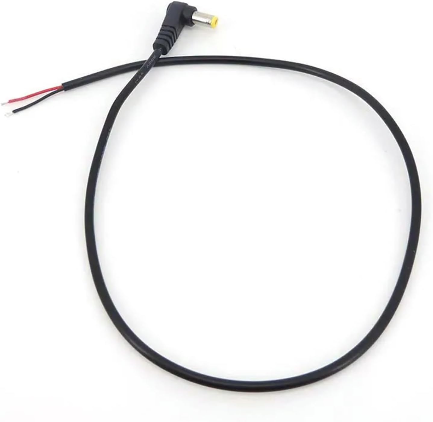 25cm 0.5m DC Male Power Pigtail 5.5x2.1MM 22AWG 3A Right Angle 90 Degrees 2pin Wire Cable Black Charging Connector Elbow(50cm,1pc)