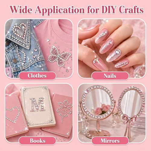 32000Pcs 42 Colors Resin Jelly Rhinestones for Bedazzling, 3mm Flatback Gems Bedazzler Kit with 3pcs 10ml B7000 Glue, Tweezer and Pickup Pen for Clothes, Tumblers, Nails, Phone Cases and DIY Crafts — view 6