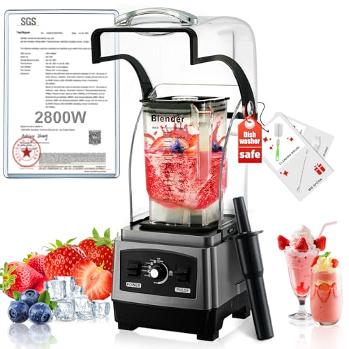 2025 Upgrade Commercial Blender | SGS German Super Motor 2500W| Dishwasher Safe | 6-Piece Japanese...