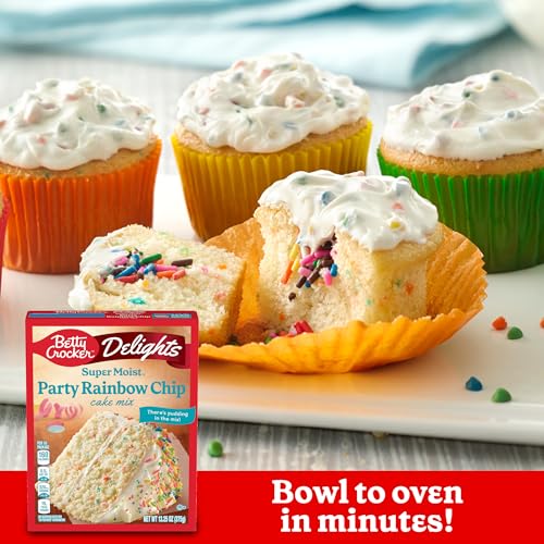 Image of Betty Crocker Delights Super Moist Party Rainbow Chip Cake Mix, 13.25 oz