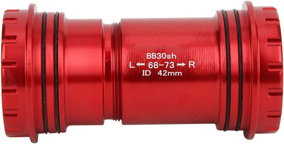 BB30 Bearing Bottom Bracket Alloy Bike Bottom Bracket, BB Bottom Bracket, Integrated 42mm Frame Shell for 24/24mm Crankset(red)