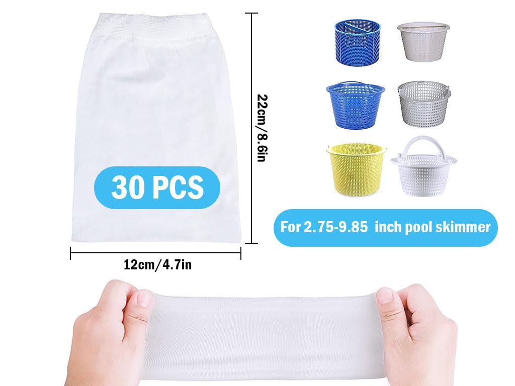 20 Stück Pool Skimmer Socken – Feinmaschige Filter-Netze Für Skimmerkorb, Entfernen Blätter, Insekten, Schmutz
