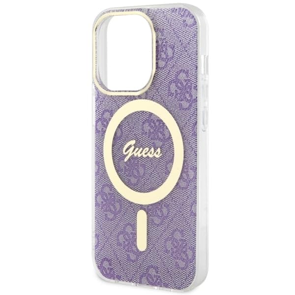 Coque Guess 4G iPhone 14 Pro violette antichoc et compatible MagSafe 6.1 - 6