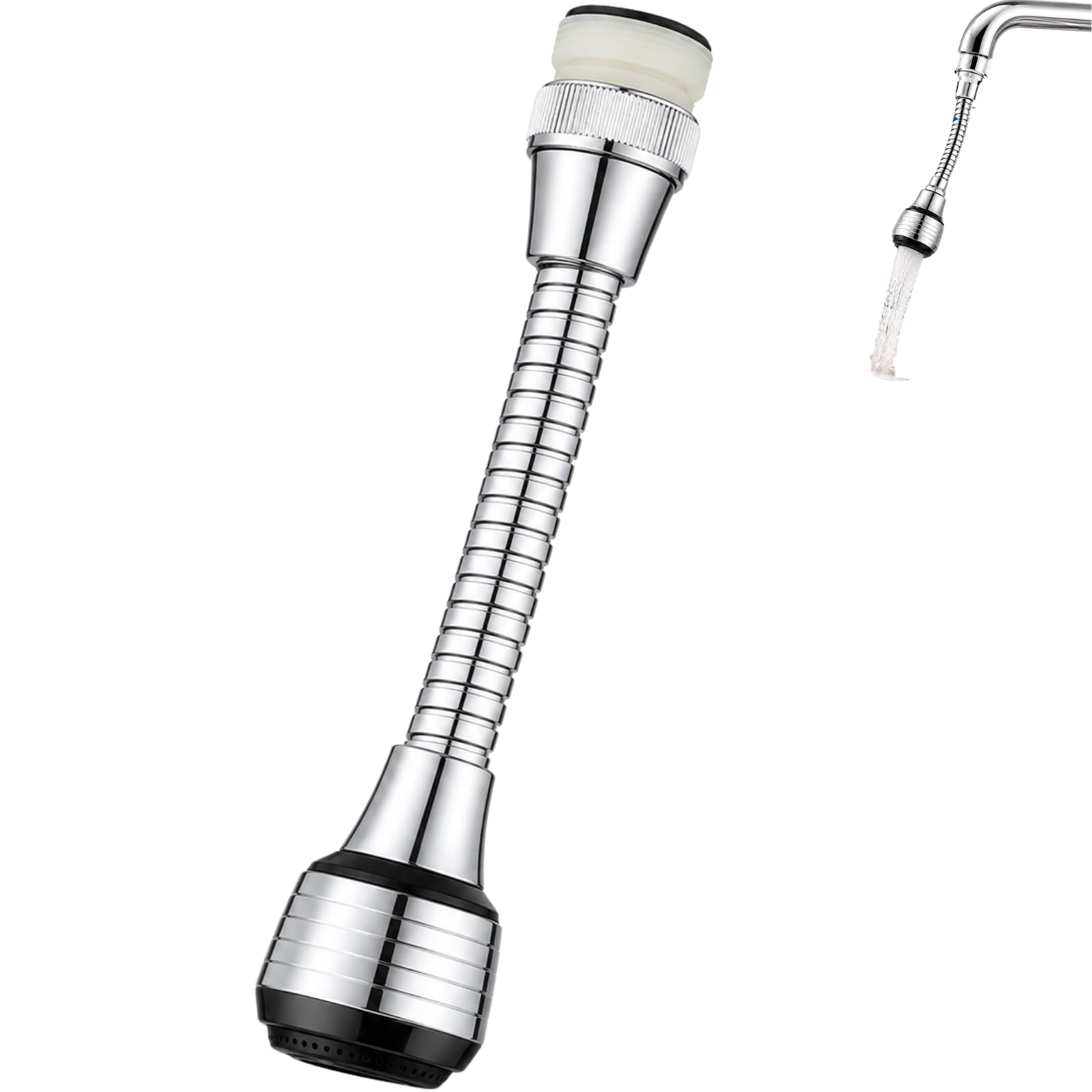 Photo 1 of 360 Degree ABS Polished Rotating Sink Tap Extender, Rotatable Swivel Faucet Nozzle Filter Adapter for Kitchen Sink Cold Hot Water