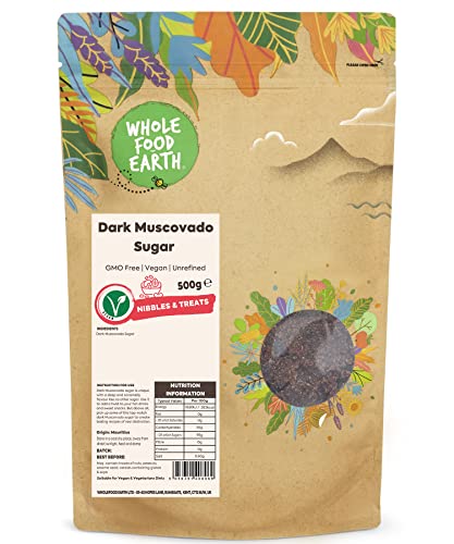 Wholefood Earth Dark Muscovado Sugar 500 g | GMO Free | Unrefined