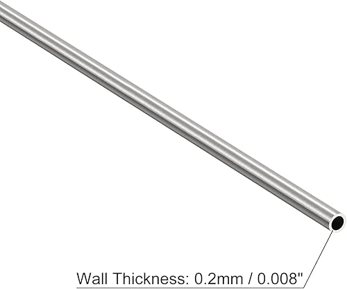 Miniatura 3 de uxcell Tubo capilar del acero inoxidable 304, tubería gruesa del metal de la longitud de la pared 820.2 ft m del OD 8.2 ft m x 0.7 ft m para la