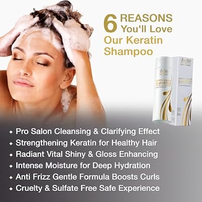 VITAMINS hair cosmetics Keratin Shampoo, Thick Hair Mask & Thick Hair Leave In Conditioner Kit - Renewing Cleanser, Deep Hydrating Treatment & No Rinse Moisturizing Cream for Dry Damaged Hair