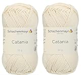 [ Set of 2 Skeins ] SMC Catania Originals 100% Mercerized Cotton Yarn, Total 3.52 Oz. Each 1.76 Oz (50g) / 136 Yrds (125 m) Amigurumi Yarn Fine-Sport 2 (130 Cream)