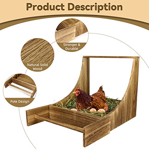 Gindoor Chicken Nesting Boxes, Single Compartment Hens Nest Box, Wood Chicken Coop Nesting Boxes, Wall Mount Laying Nest Boxe With Perch For Hens, Ducks, Poultry #TOP2
