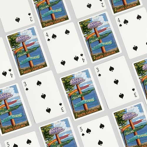 Baraja de cartas Lantern Press Lake Norman, tamaño póker, 52 cartas miniatura 4