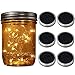 6-Pack Wide Mouth Solar-Powered Mason Jar Lights (Jar & Handle Not Included),20 Bulbs Warm White Jar Hanging Light,Solar Fairy Firefly Lights Lids Insert Fit for Wide Mouth Jars