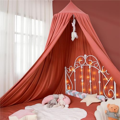 Ciel de lit dôme princesse moustiquaire rideau baldaquin orange 60cm pour lit bébé et enfant