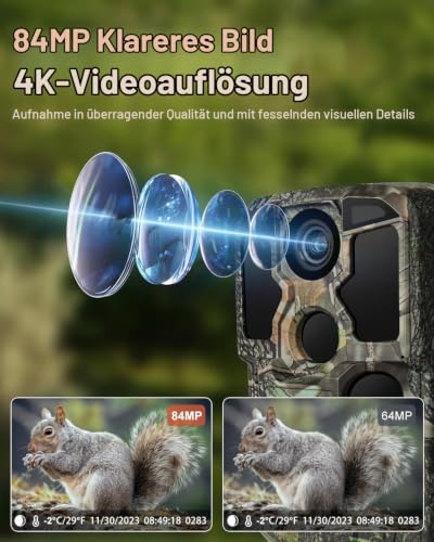 KJK Wildkamera mit Handyübertragung APP, 4K 48MP HD WLAN