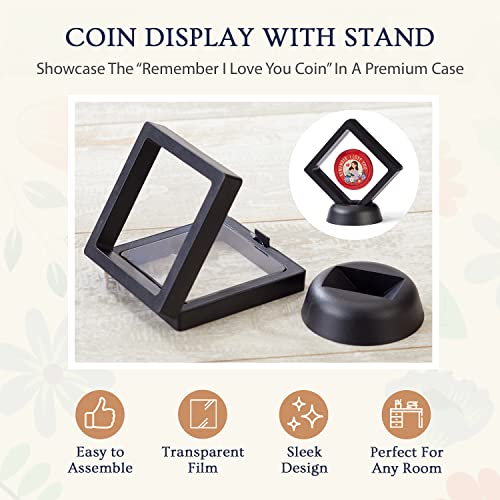 Triodream Remember I Love You Token With Holder & Display Stand | Unique Collector's Item Love Appreciation Token For Mothers | Commemorative Token Gifts For Mom, Mothers & Grandmothers | Premium Pack #TOP4