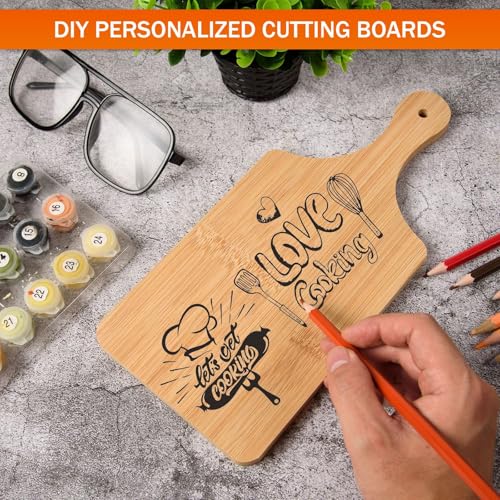 12 Pcs Thicken Bamboo Cutting Board Bulk Personalized Wood Chopping Board Customized Laser Engraving Charcuterie Boards for Wedding Mother's Day Housewarming Present,12.7x27.9x1cm - Image 7