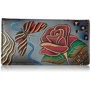 Anna by Anuschka Women’s Genuine Leather Hand Painted Clutch Wallet