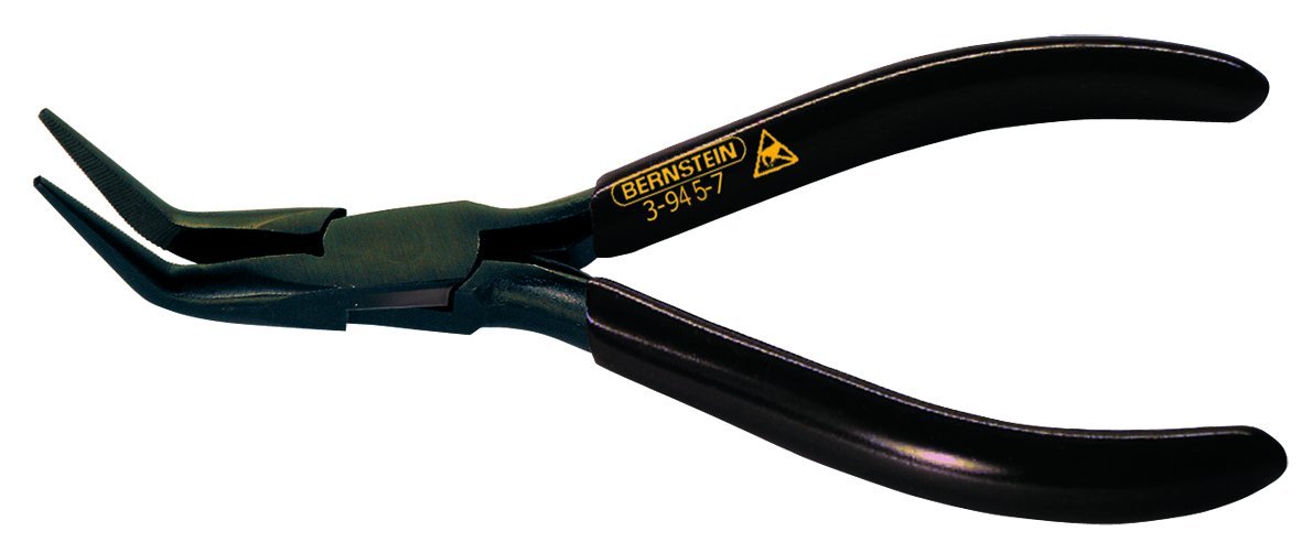 Bernstein Werkzeug GmbH, Pinze a becchi lunghi ricurvi bruniti, 145 mm, 3-945-7