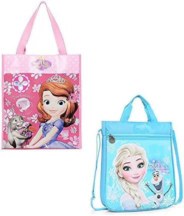 Amazon ディズニーソフィア エルサ レッスンバッグ トートバッグ 手提げ袋 子供用 キッズ エルサ ブルー 並行輸入品 レッスンバッグ