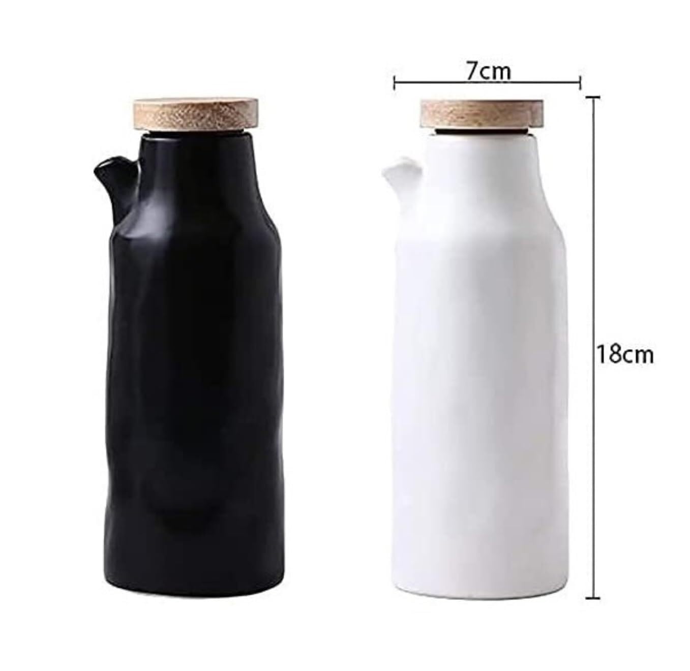 Botella dispensadora de Aceite y vinagre de cerámica con tapón de Corcho: Botella de 400 ml para Aceite de Oliva y Salsa de Soja, Ideal para Usar en la Mesa de la Cocina.