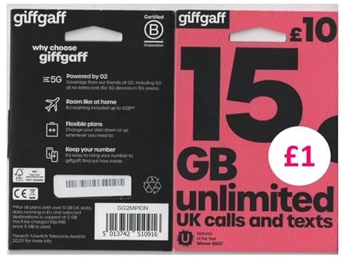 GIFFGAFF 02 4G ALL IN ONE HYBRID SIM CARD Standard/Micro/Nano with FREE £5 CREDIT For Use With IPHONE 3G, 3GS, 4, 4S, 5, 5C, 5S, 6 & 6Plus & Samsung Galaxy S1, S2, S3, S4, S5, S6 & Galaxy Notes UNLIMITED CALLS, TEXT & INTERNET - BY LH LIMITED GIFFGAFF 02 4G ALL IN ONE HYBRID SIM CARD Standard/Micro/Nano with FREE £5 CREDIT For Use With IPHONE 3G, 3GS, 4, 4S, 5, 5C, 5S, 6 & 6Plus & Samsung Galaxy S1, S2, S3, S4, S5, S6 & Galaxy Notes UNLIMITED CALLS, TEXT & INTERNET - BY LH LIMITED