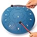 Steel Tongue Drum - 12-Inch 13-Notes Tongue Drum, C Major Outdoor Rain Drum With Tote Bag, Music Book, and Hand-Held Drumsticks (Blue)