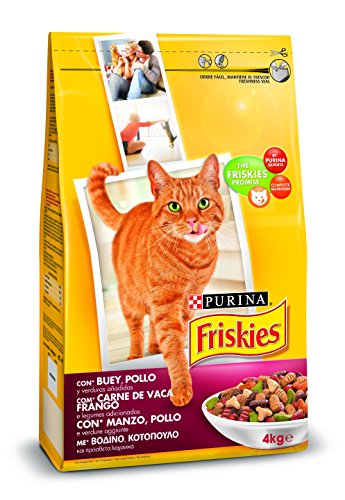Friskies Comida Seca para Gato Adulto con Buey Pollo y Verduras, 4kg Cover