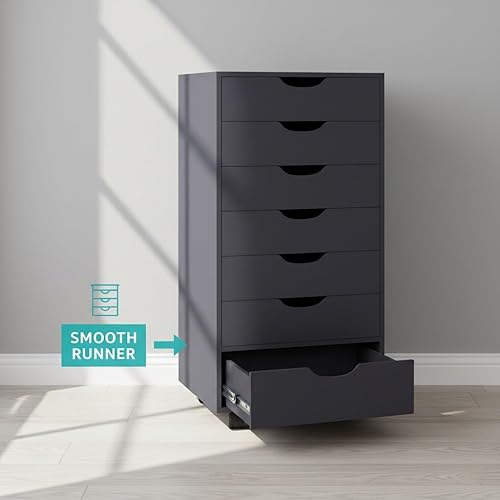 Miniatura 4 de Naomi Home Archivador de oficina con 7 cajones, archivadores de almacenamiento para oficina en casa, archivador de organización de oficina con