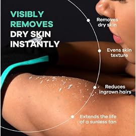 Dermasuri - Deep Exfoliating Glove - Polishing Mitt Body Scrubber - Korean Skin Cleaner Exfoliator - Dead Skin Buffing Treatment - Gifts for Women & Men - Keratosis Pilaris Scrub Remover - (2 Pack)